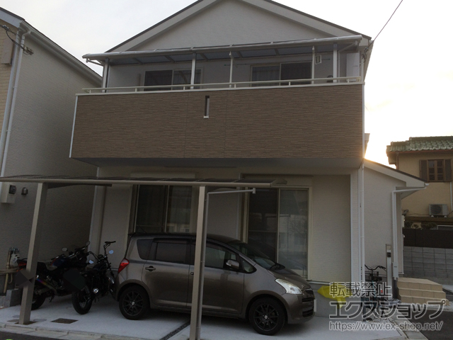 大阪府東大阪市ののカーポート プレシオステラス R型 屋根タイプ 連棟 積雪〜20cm対応 施工例