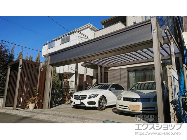 埼玉県さいたま市ののカーポート ソルディーポート 1500 2台用 積雪〜50cm対応 施工例