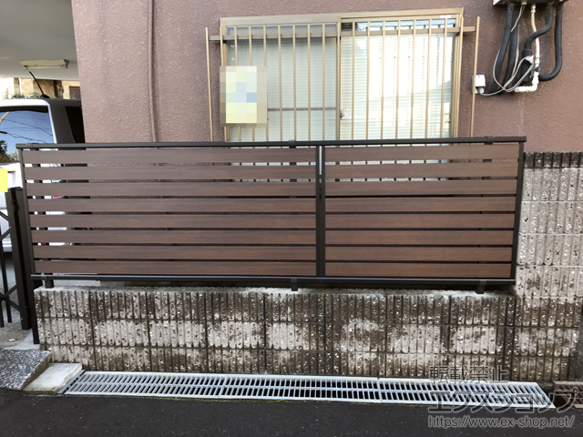 埼玉県川越市ののフェンス・柵 モクアルフェンス 横板タイプ 自由柱施工 施工例