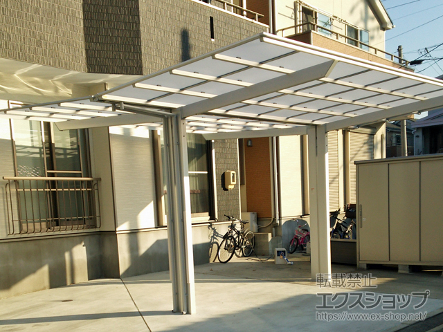 愛知県名古屋市ののカーポート ネスカF (フラットスタイル) Y合掌 積雪〜20cm対応 施工例