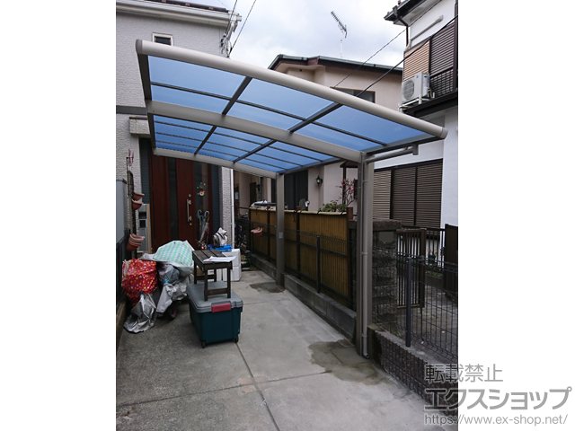 神奈川県座間市ののサイクルポート・駐輪場 ネスカRミニ (ラウンドスタイル) 積雪〜20cm対応 施工例