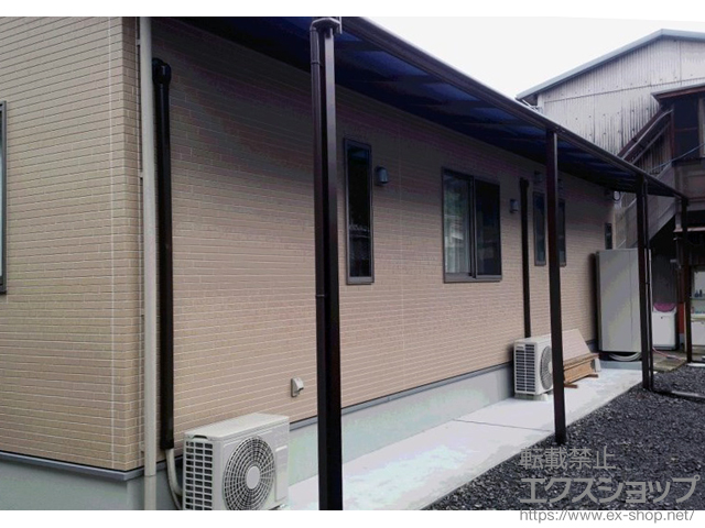 山口県周南市ののテラス屋根 プレシオステラス F型 テラスタイプ 連棟 積雪〜20cm対応 施工例