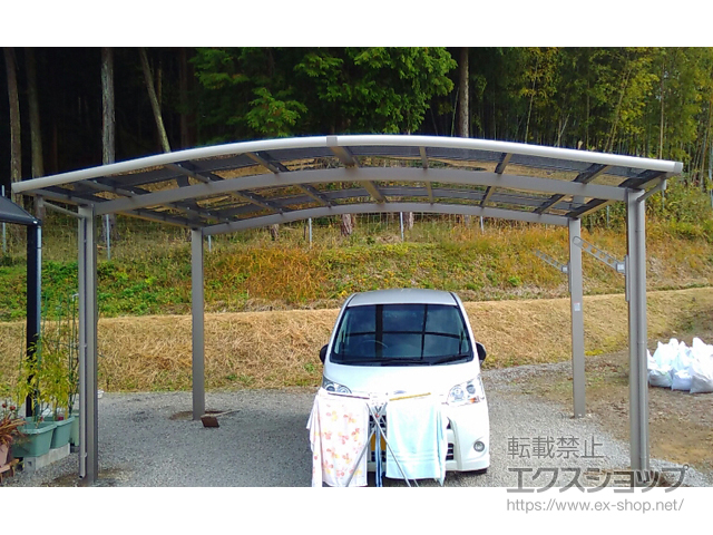 兵庫県姫路市ののカーポート ネスカR (ラウンドスタイル) ワイド 積雪〜20cm対応 施工例