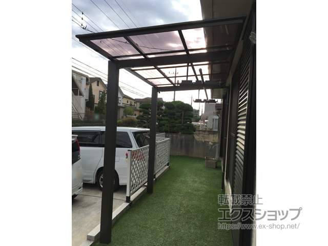 千葉県佐倉市ののテラス屋根 フーゴF 独立テラスタイプ 単体 積雪〜20cm対応 施工例