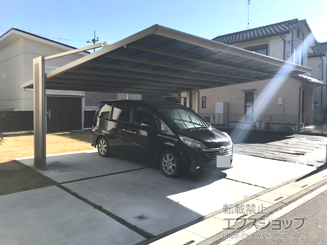 埼玉県東松山市ののカーポート アーキフラン ワイド マテリアルカラー 積雪〜20cm対応 施工例