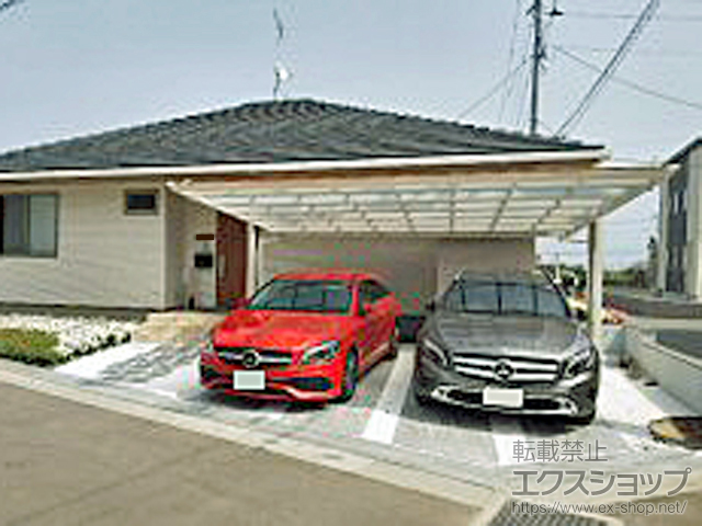 佐賀県鳥栖市ののカーポート マイポートOrigin オリジン ワイド 木調タイプ 積雪〜20cm対応 施工例