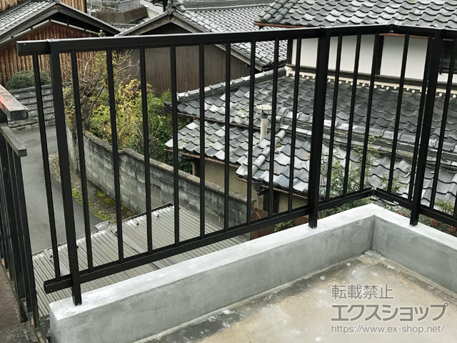 京都府京田辺市ののフェンス・柵 ミエッタフェンス 防犯たて格子タイプ 自由柱施工 施工例