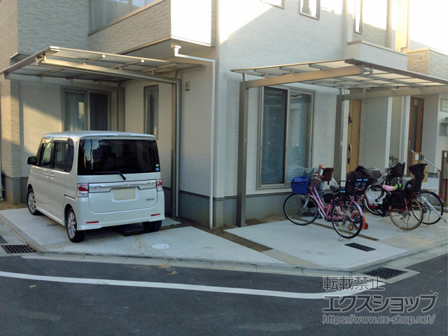 京都府京都市ののカーポート ニューマイリッシュ 逆勾配 前下がり 積雪〜20cm対応 施工例