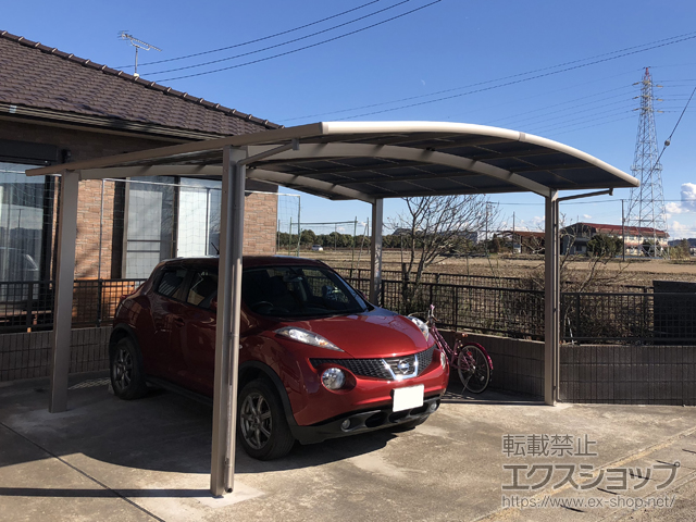 千葉県香取市ののカーポート ネスカR (ラウンドスタイル) ワイド 積雪〜20cm対応 施工例