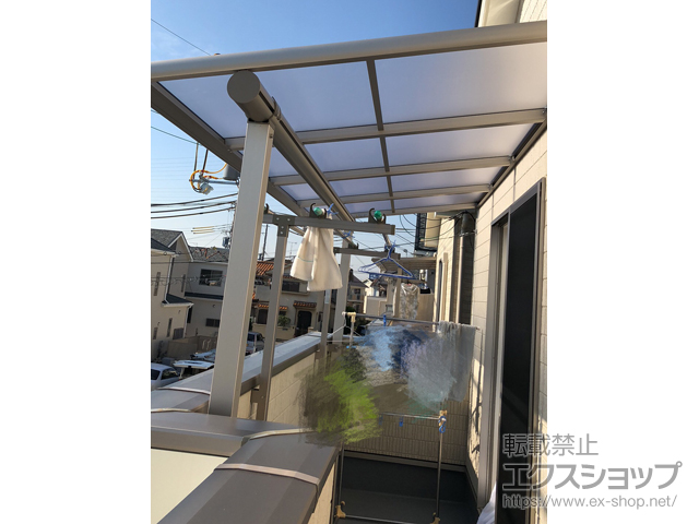 兵庫県神戸市ののバルコニー・ベランダ屋根 プレシオステラス F型 屋根タイプ 単体 積雪〜20cm対応 施工例
