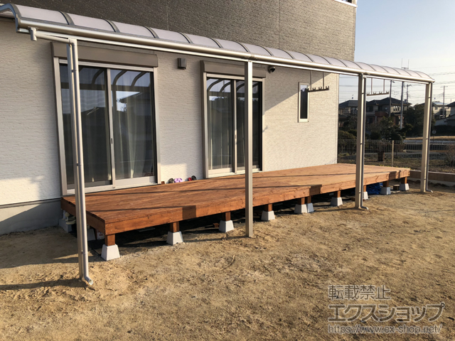 茨城県高萩市ののテラス屋根 ヴェクターテラス R型 テラスタイプ 三連棟 積雪〜20cm対応 施工例