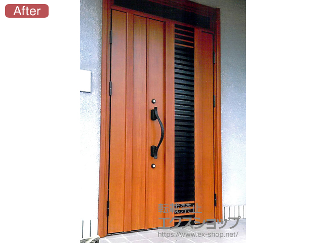 兵庫県川西市のの玄関ドア ドアリモ玄関ドア 断熱D4仕様 手動錠 親子仕様 ランマ付 S16V 外観右勝手 施工例