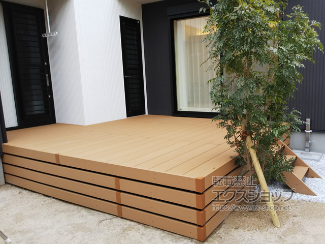 福岡県福岡市ののウッドデッキ リウッドデッキ 200 L字 施工例