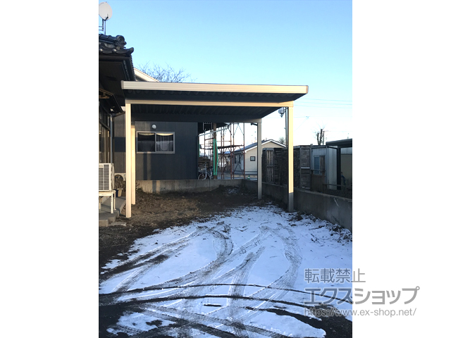 岩手県久慈市のLIXIL リクシル（トステム）のカーポート テリオスポートIII 1500 2台用 角柱4本仕様 積雪〜50cm対応 施工例