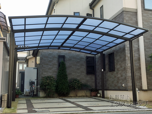 大阪府堺市ののカーポート ネスカR (ラウンドスタイル) ワイド 積雪〜20cm対応 施工例