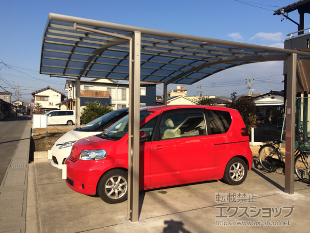 岐阜県岐阜市ののカーポート ネスカR (ラウンドスタイル) ワイド 積雪〜20cm対応 施工例
