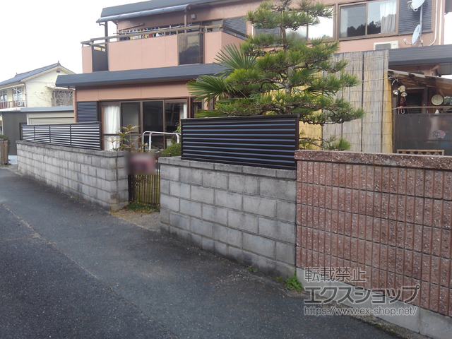 広島県世羅郡世羅町ののフェンス・柵 ミエーネフェンス 目隠しルーバータイプ 自由柱 施工例