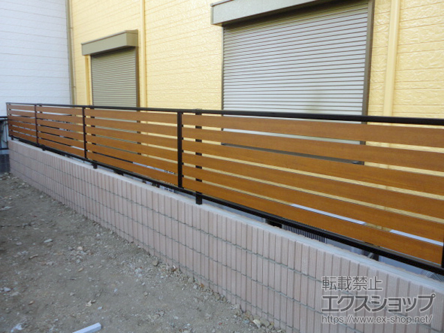 神奈川県横浜市ののフェンス・柵 モクアルフェンス 横板タイプ 自由柱 施工例