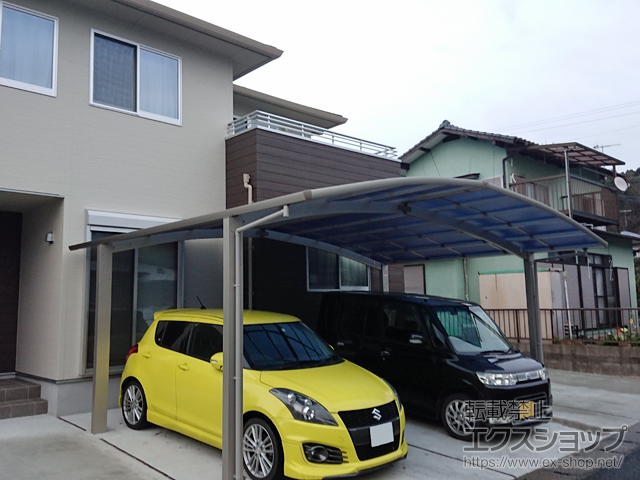 福岡県遠賀郡遠賀町ののカーポート レイナポートグラン M合掌　積雪〜20cm対応 施工例