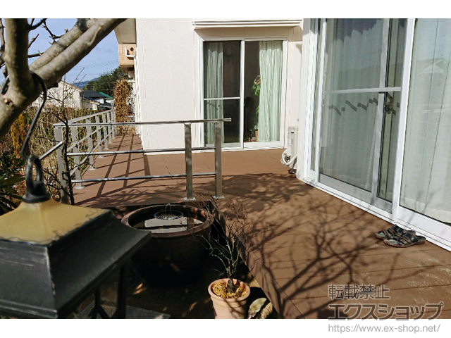 広島県広島市ののウッドデッキ リウッドデッキ 200※異形加工納まり 施工例