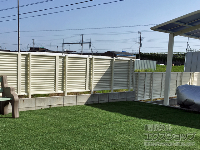 千葉県木更津市ののフェンス・柵 ミエーネフェンス 目隠しルーバータイプ 自由柱施工 施工例
