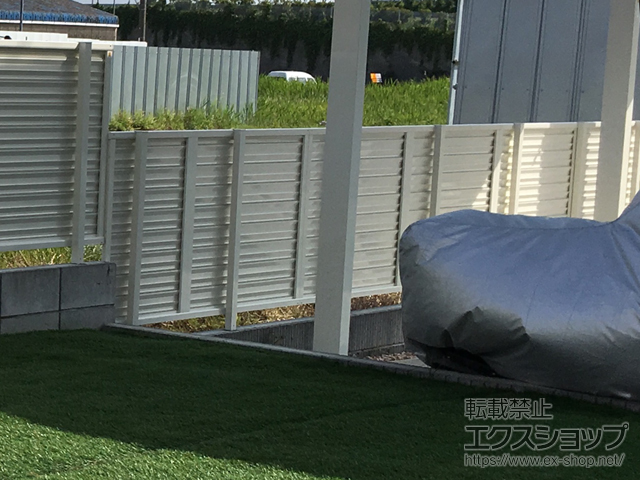 千葉県木更津市ののフェンス・柵 ミエーネフェンス 目隠しルーバータイプ 自由柱施工 施工例
