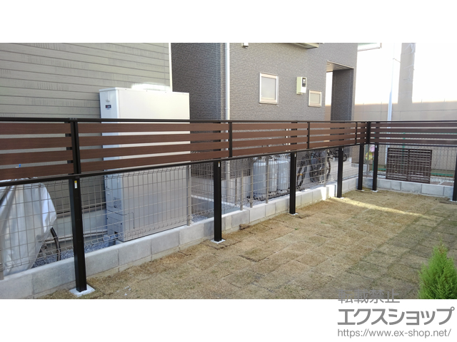 神奈川県厚木市ののフェンス・柵 モクアルフェンス 横板タイプ 自由柱施工 施工例