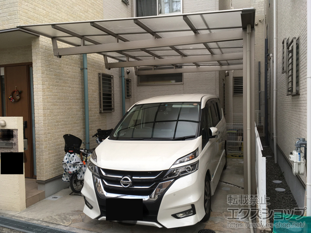 大阪府豊中市ののカーポート ニューマイリッシュ 通常勾配 前上がり 積雪〜20cm対応 施工例