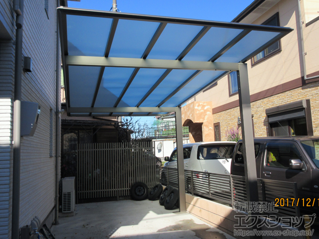 埼玉県坂戸市ののカーポート スカイリード 片側支持 積雪〜20cm対応 施工例