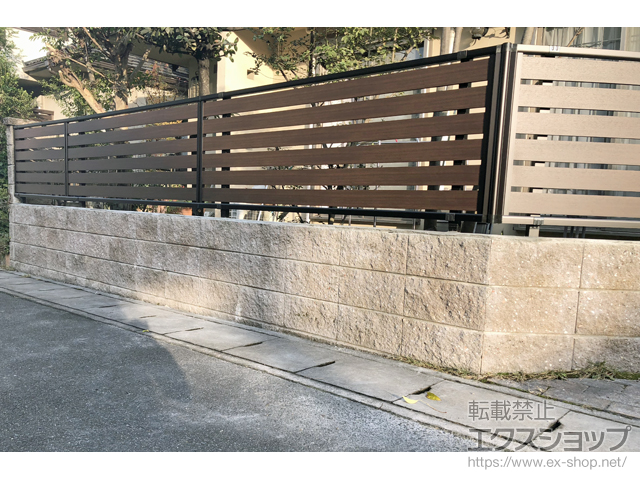 京都府京都市ののフェンス・柵 モクアルフェンス 横板タイプ 自由柱 施工例