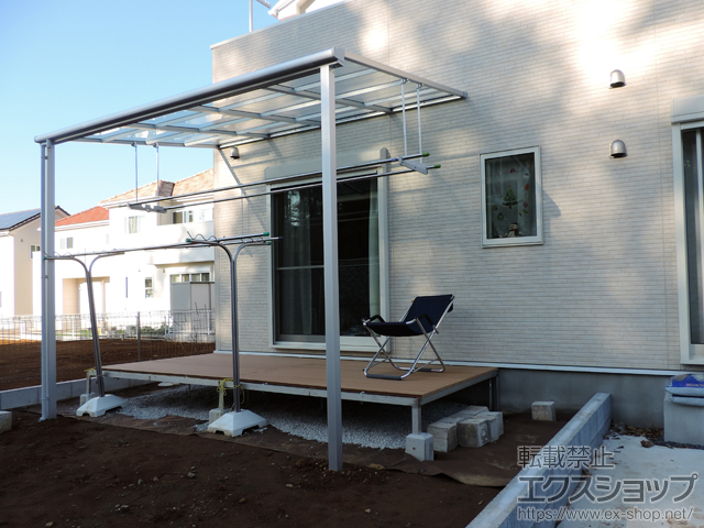 千葉県木更津市ののテラス屋根 スピーネ F型 テラスタイプ 単体 積雪〜20cm対応 施工例