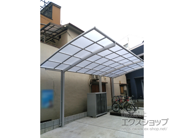 大阪府大阪市ののカーポート ネスカR (ラウンドスタイル) 延長 積雪〜20cm対応 施工例