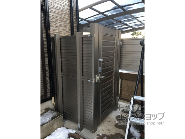 東京都東久留米市のの門扉 エルネクス門扉 M-LA型 片開き　柱使用 施工例