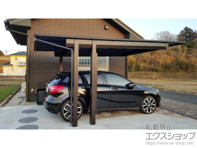 岡山県津山市ののカーポート エフルージュEX 後方支持タイプ 積雪〜20cm対応 施工例