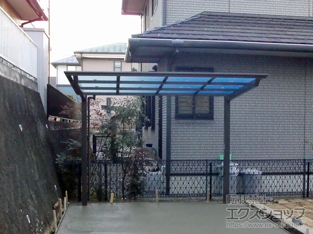 静岡県三島市ののサイクルポート・駐輪場 ネスカFミニ (フラットスタイル) 積雪〜20cm対応 施工例