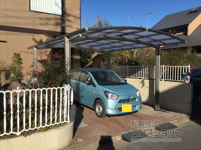 千葉県大網白里市ののカーポート ネスカR (ラウンドスタイル) ワイド 積雪〜20cm対応 施工例