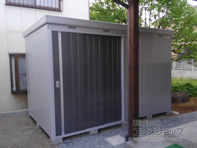 長野県須坂市のの物置・屋外倉庫 ネクスタ大型 多雪地型 3580×2210×2375 NXN-79H-PG 施工例