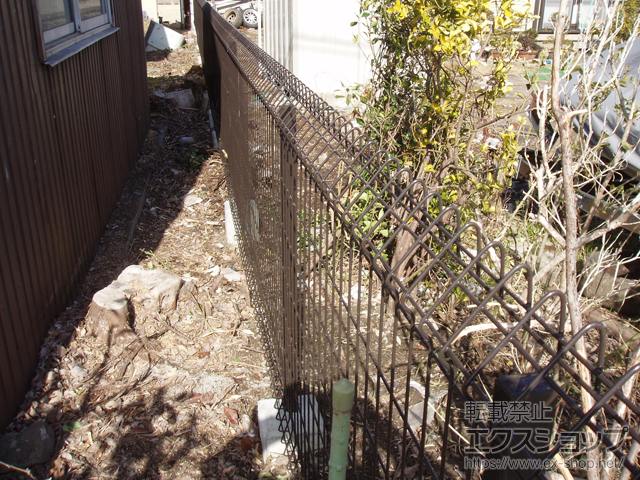 千葉県印西市ののフェンス・柵 メッシュフェンス G10-R 自由柱 施工例