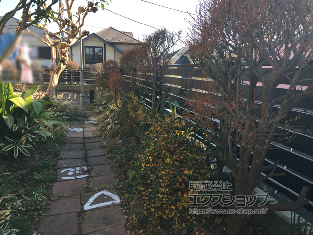 神奈川県横浜市ののフェンス・柵 モクアルフェンス 横板タイプ 自由柱 施工例