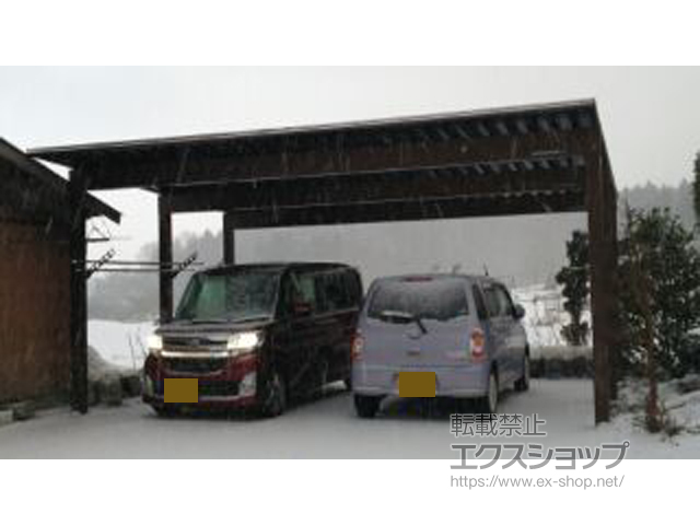 島根県大田市ののカーポート エフルージュ ツイン100 積雪〜100cm対応 施工例