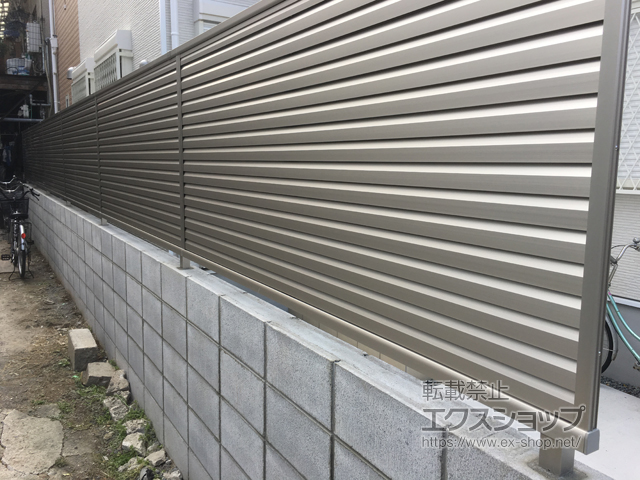 大阪府堺市ののフェンス・柵 ミエーネフェンス 目隠しルーバータイプ 自由柱施工 施工例