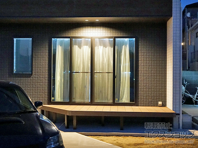 千葉県流山市ののウッドデッキ リウッドデッキ 200※異形納まり 施工例