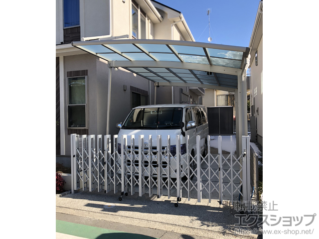 神奈川県川崎市ののカーゲート アルシャインII H型 Aタイプ ノンレール 片開き 390S 施工例
