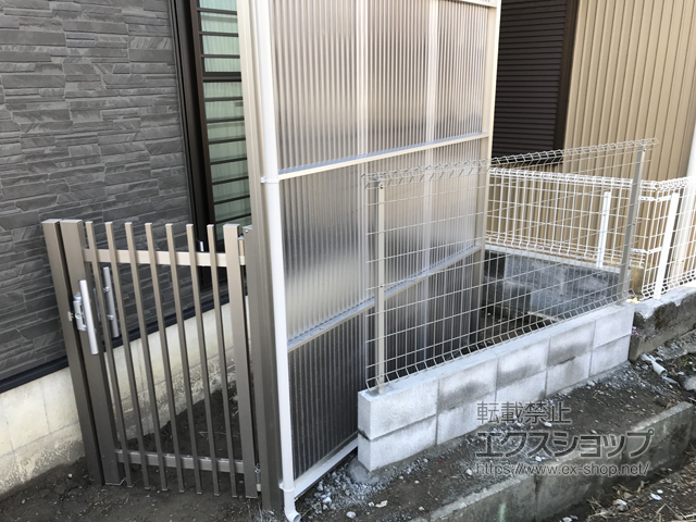 静岡県静岡市のの門扉 アーキカットAタイプ 片開き　埋込施工用柱使用 施工例