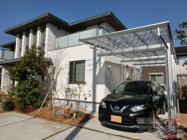 茨城県つくば市ののカーポート M.シェード 縦連棟 積雪〜20cm対応 施工例