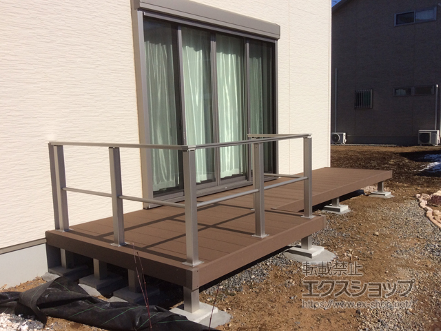 茨城県取手市ののウッドデッキ リウッドデッキ 200※Ｌ字納まり 施工例