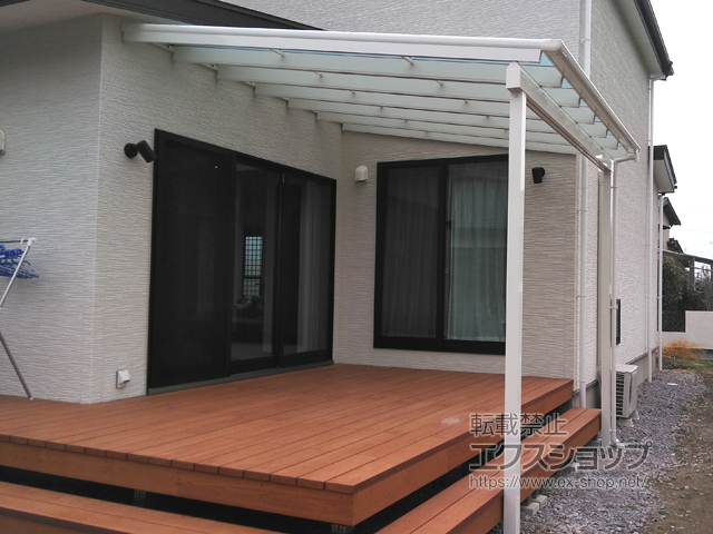 大分県宇佐市ののテラス屋根 ヴェクターテラス F型 ビッグサイズ 単体 積雪〜20cm対応 施工例