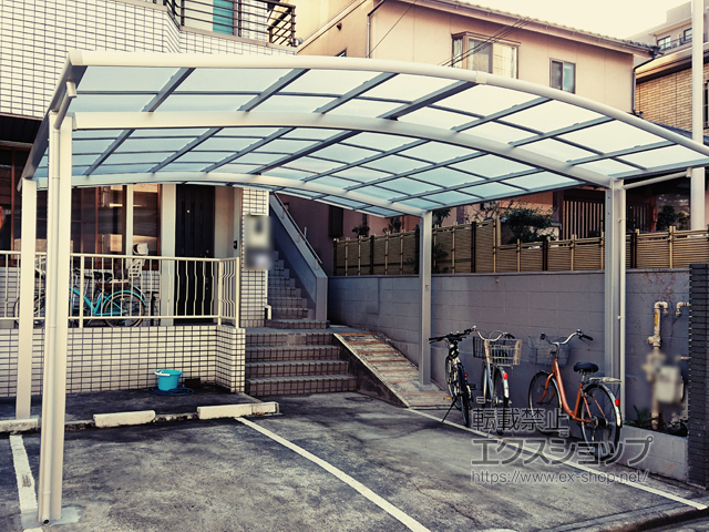 愛知県名古屋市ののカーポート ネスカR (ラウンドスタイル) ワイド 積雪〜20cm対応 施工例