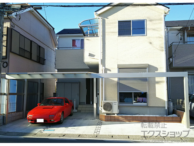 神奈川県愛甲郡愛川町ののカーポート エフルージュ ツイン 積雪〜20cm対応*10ｍ梁延長納まり 施工例