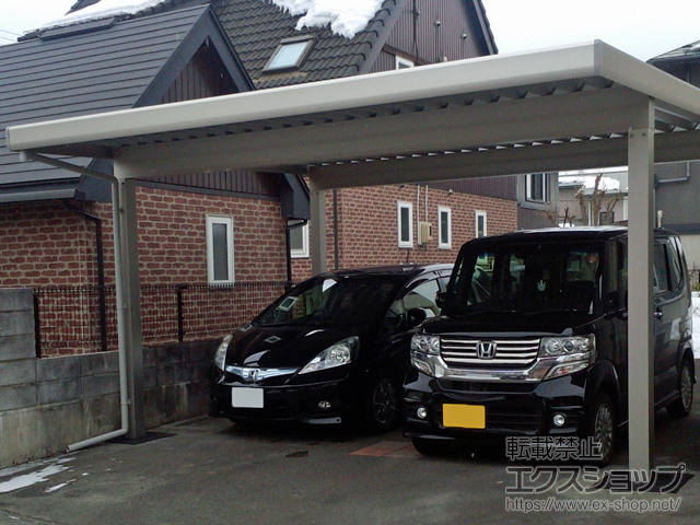 岩手県岩手郡雫石町ののカーポート ジーポートneo Aタイプ 2台用 角柱4本仕様 積雪〜100cm対応 施工例